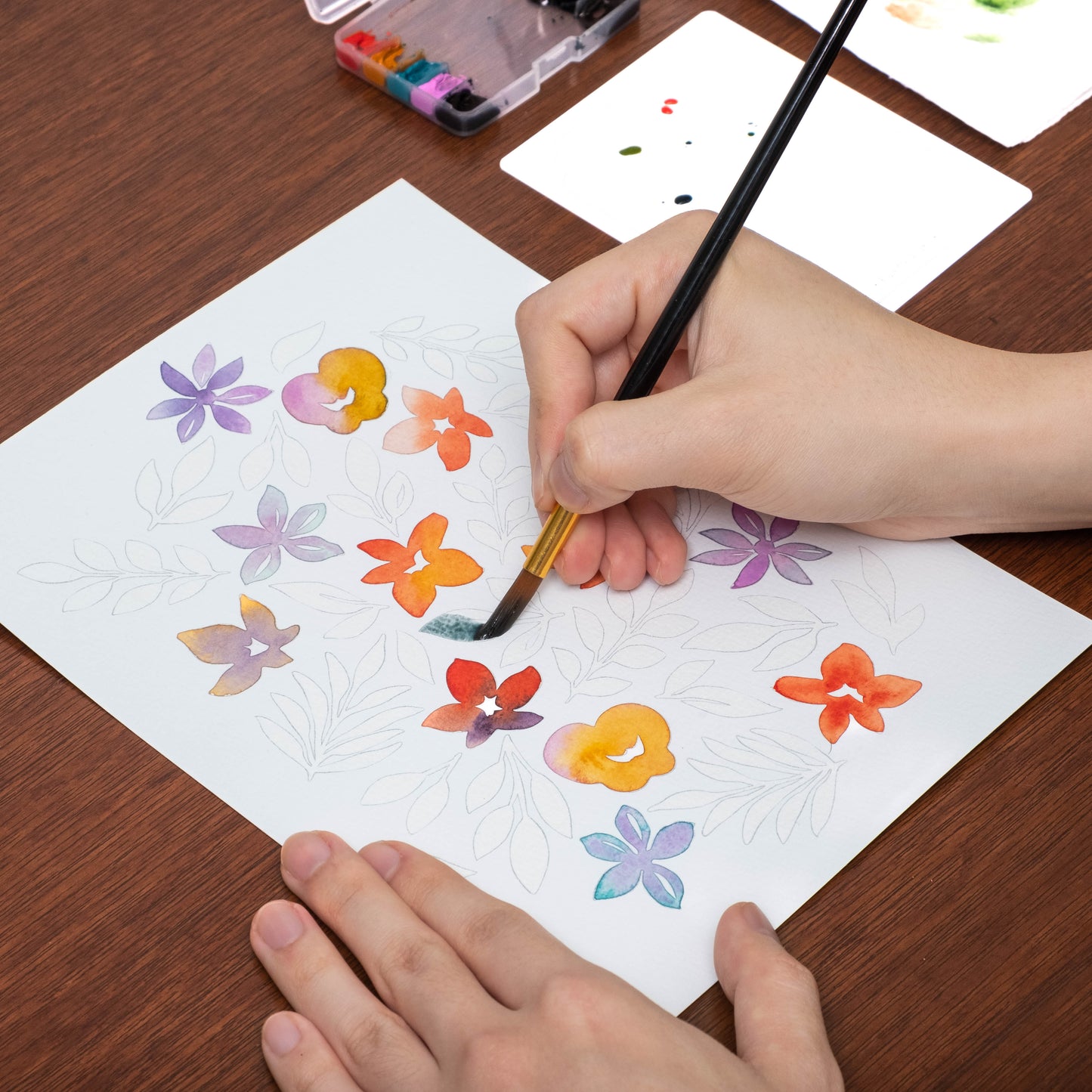 White Watercolor Coloring Book - Large Print
