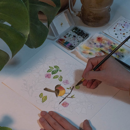 White Watercolor Coloring Book - Large Print