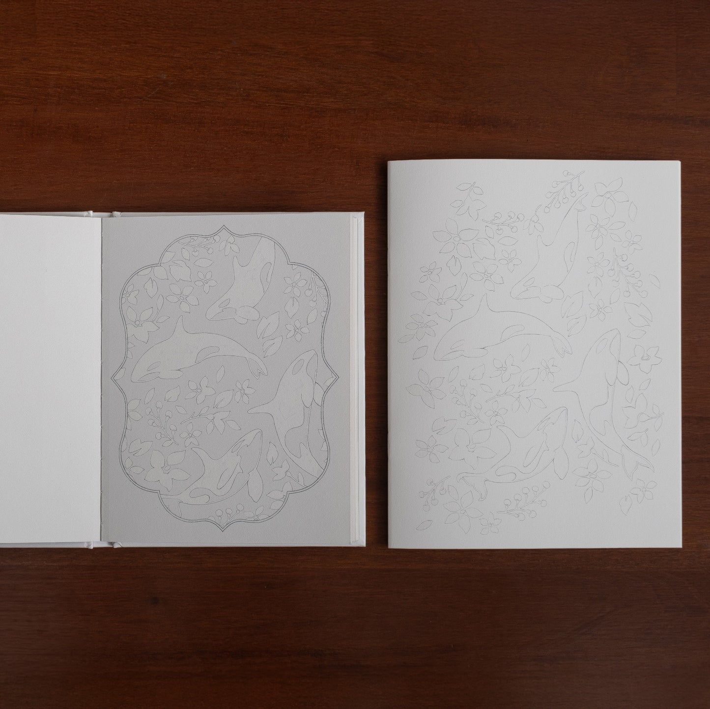 White Watercolor Coloring Book - Large Print