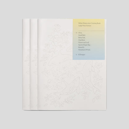 White Watercolor Coloring Book - Large Print