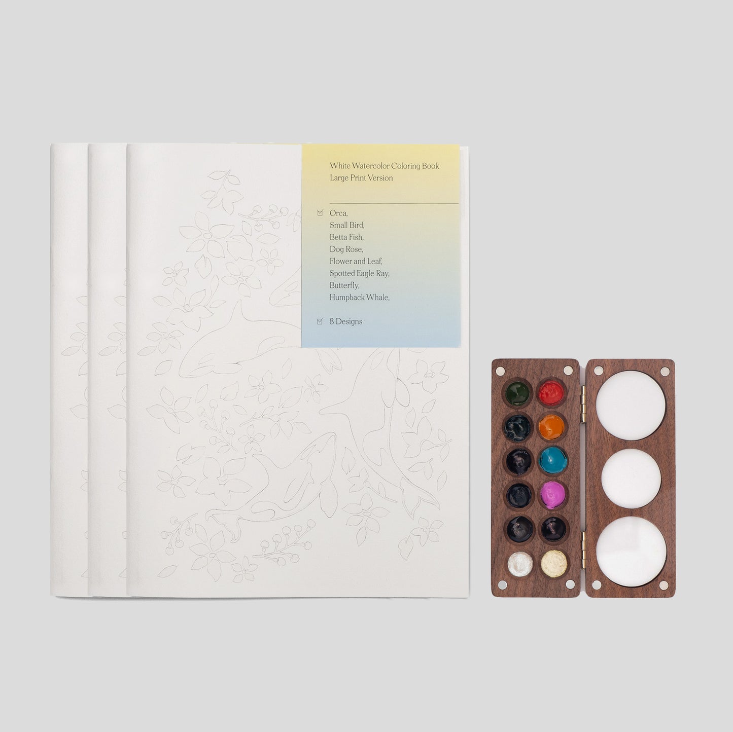 White Watercolor Coloring Book - Large Print
