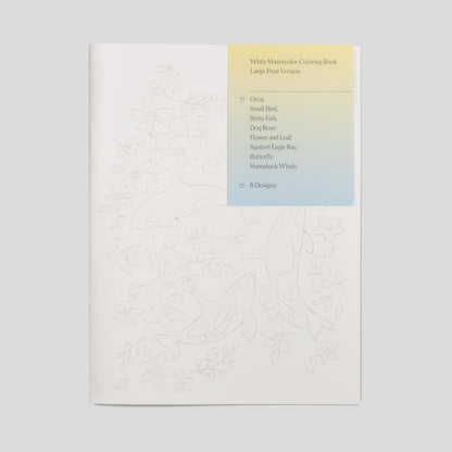 White Watercolor Coloring Book - Large Print
