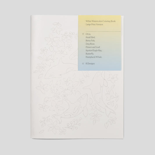 White Watercolor Coloring Book - Large Print