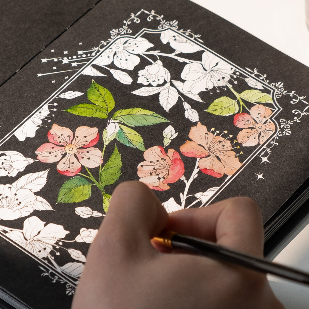 Black Watercolor Coloring Kit
