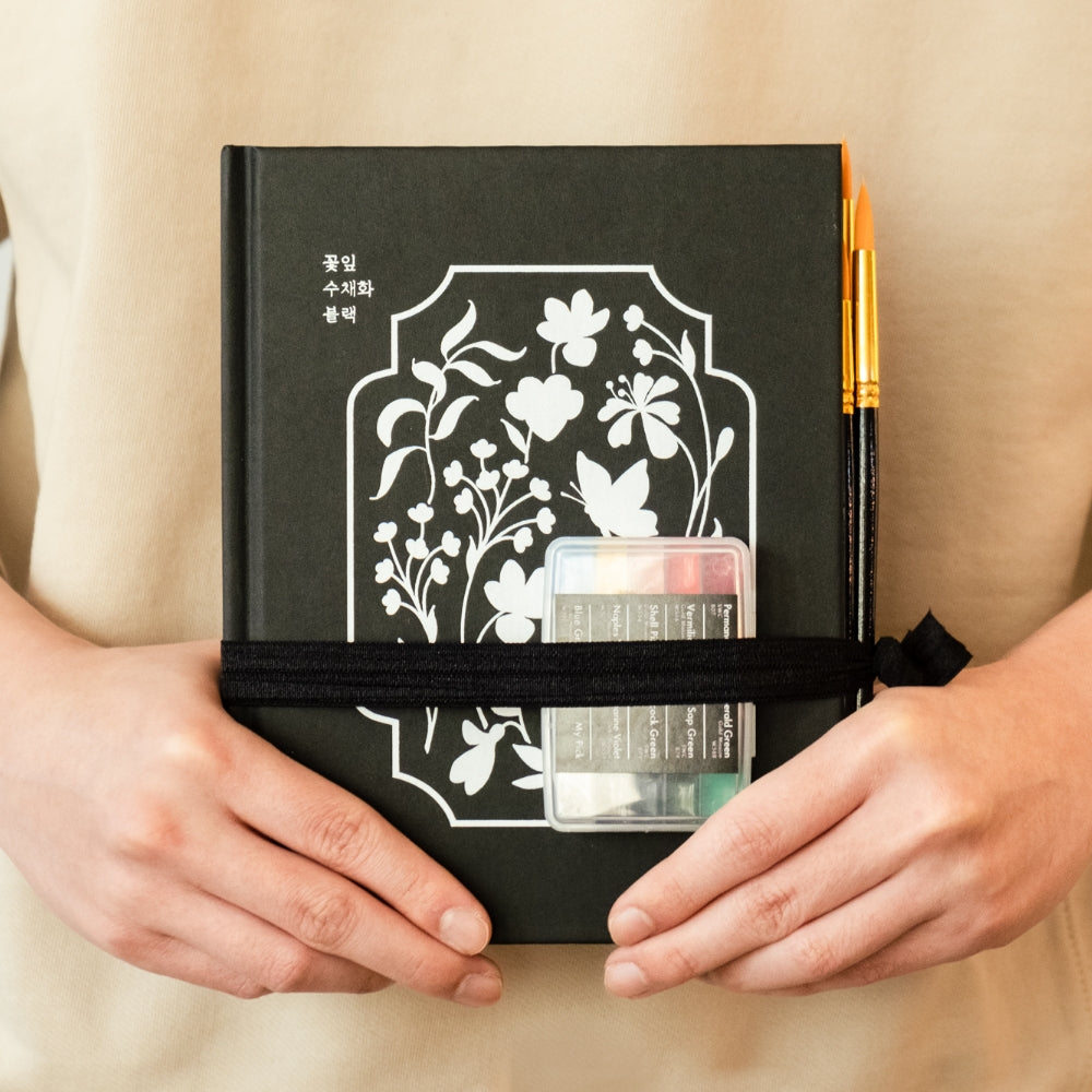 Black Watercolor Coloring Kit